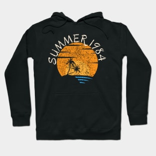 Summer 1984 Retro Sunset Design Hoodie